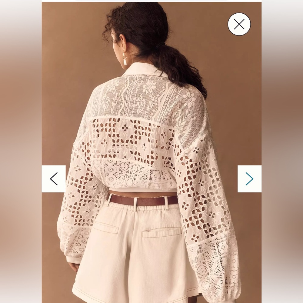 Anthropologie Pilcro cutworm bubble sleeve shirt - Picture 3 of 9